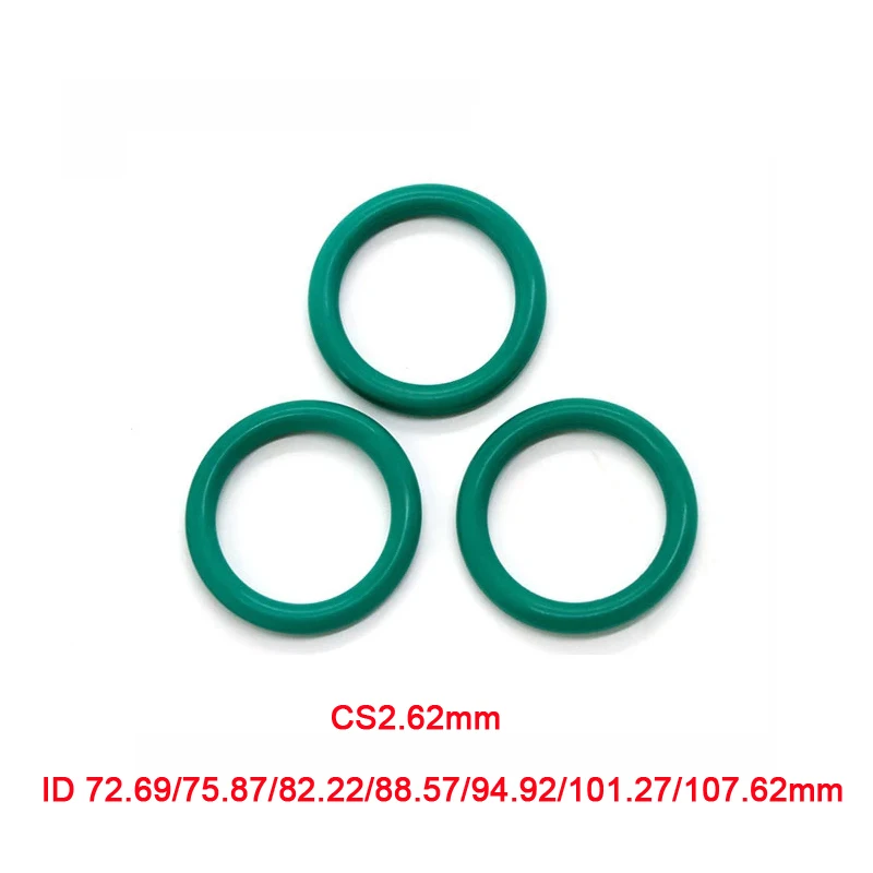 

2Pcs/lot Green FKM Fluorine Rubber O-Ring Oil Sealing Gasket CS2.62mm ID 72.69~107.62mm O Ring Seal Gasket Rings Fuel Washer