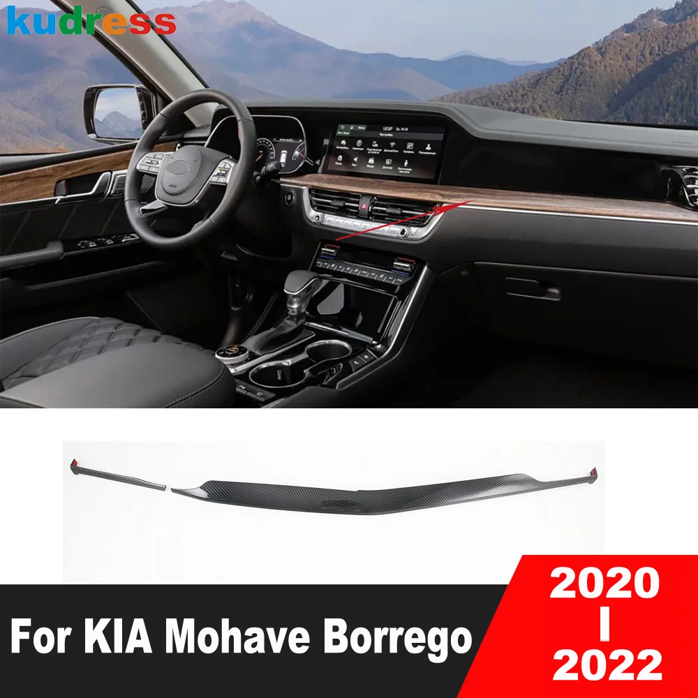 

Накладка центральной панели управления автомобиля, Накладка для KIA mohas Borrego 2020 2021 2022, карбоновая лента для Формования Приборной Панели, аксес...