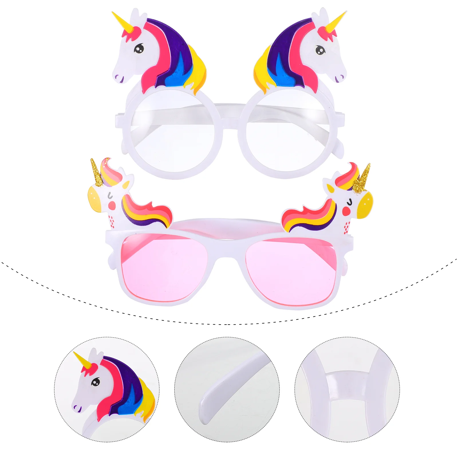 

2pcs Birthday Unicorns Glasses Party Unicorns Glasses Plastic Party Glasses