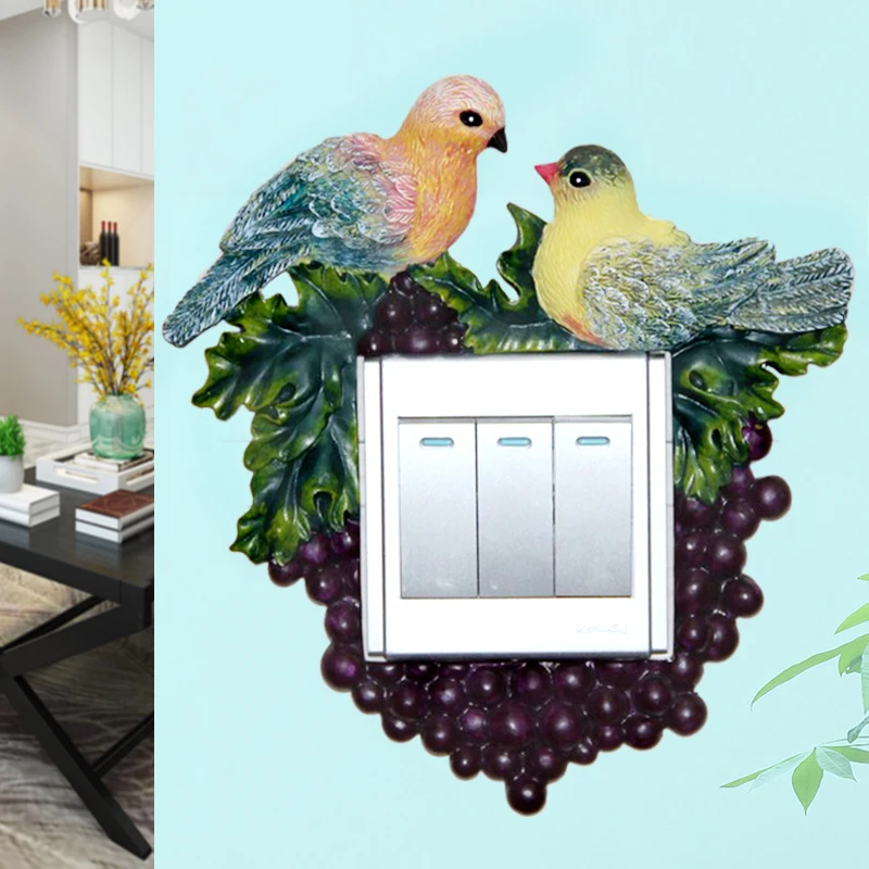 

Switch decorative wall sticker Light luxury switch wall sticker Simple modern bedroom living room switch border sticker