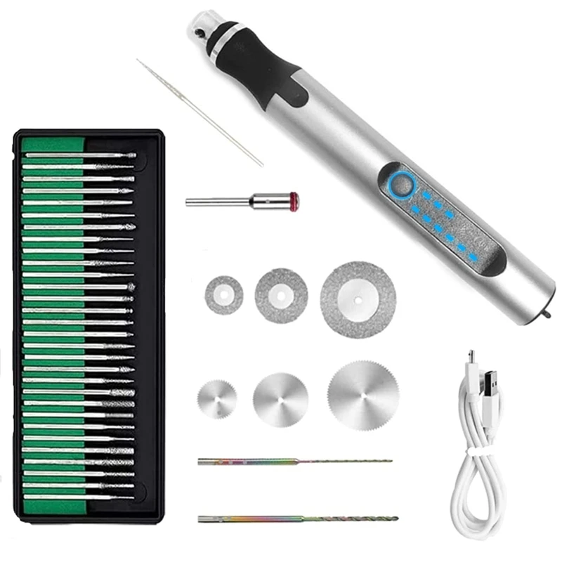 

Электрическая гравировальная ручка, набор инструментов для гравировки, USB перезаряжаемая гравировальная ручка для резьбы по стеклу, дереву, металлу, камню, пластику