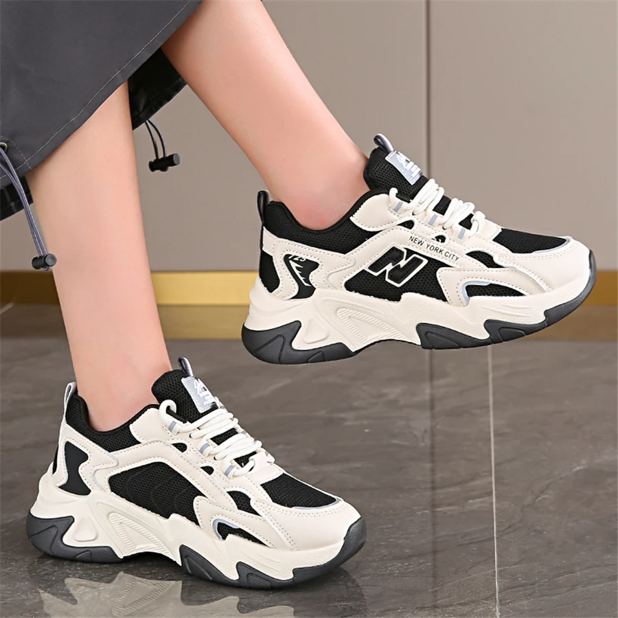 Кроссовки женские сетчатые повседневная обувь на платформе мягкая подошва для