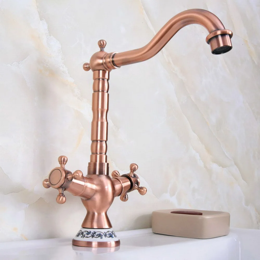 Смеситель для раковины с двойной ручкой и одним отверстием