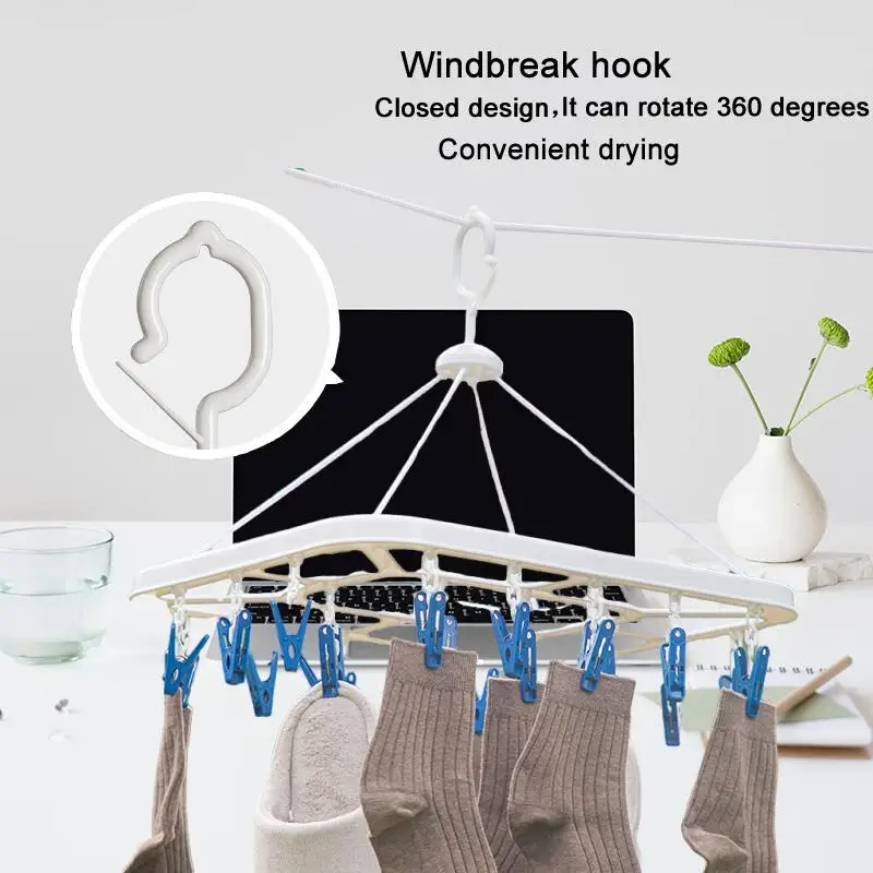 

Tea Flower Clothes Hanger with Clothespins: The Ultimate Drying Rack and Sock Hanger Solution for Your HomeIntroducing our revo