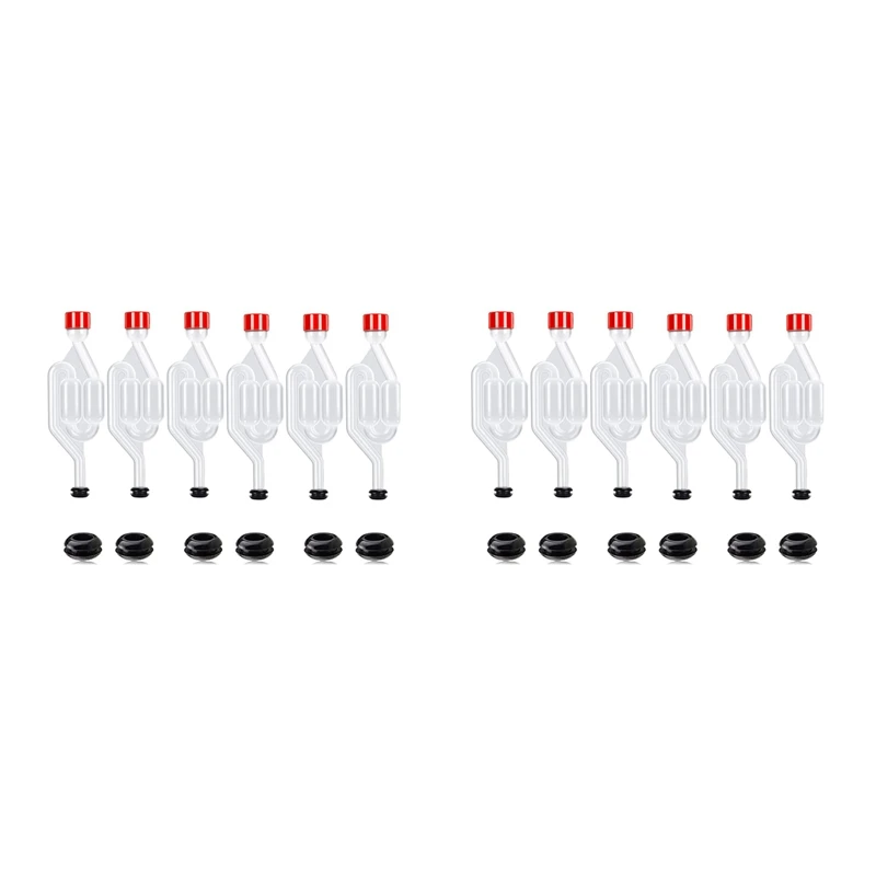 

Brew Airlock Kit, 12 Airlocks and 24 Sealing Rings, Plastic Wine Airlock for Fermenting, Brewing, Beer, Wine, Sauerkraut