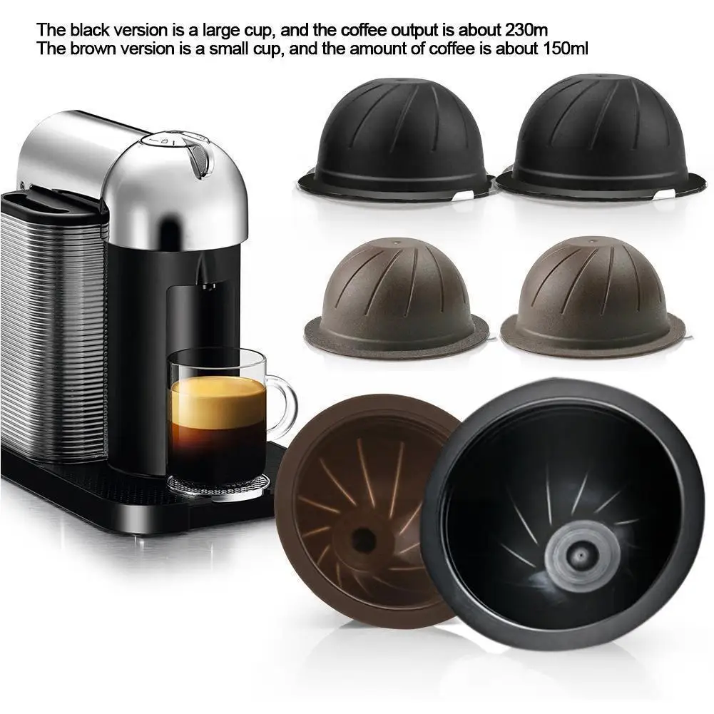 

1pc Reusable About 60 Times Using Coffee Capsule For Nespresso Vertuo Vertuoline Refillable Pods 150ml/230ml P2r7