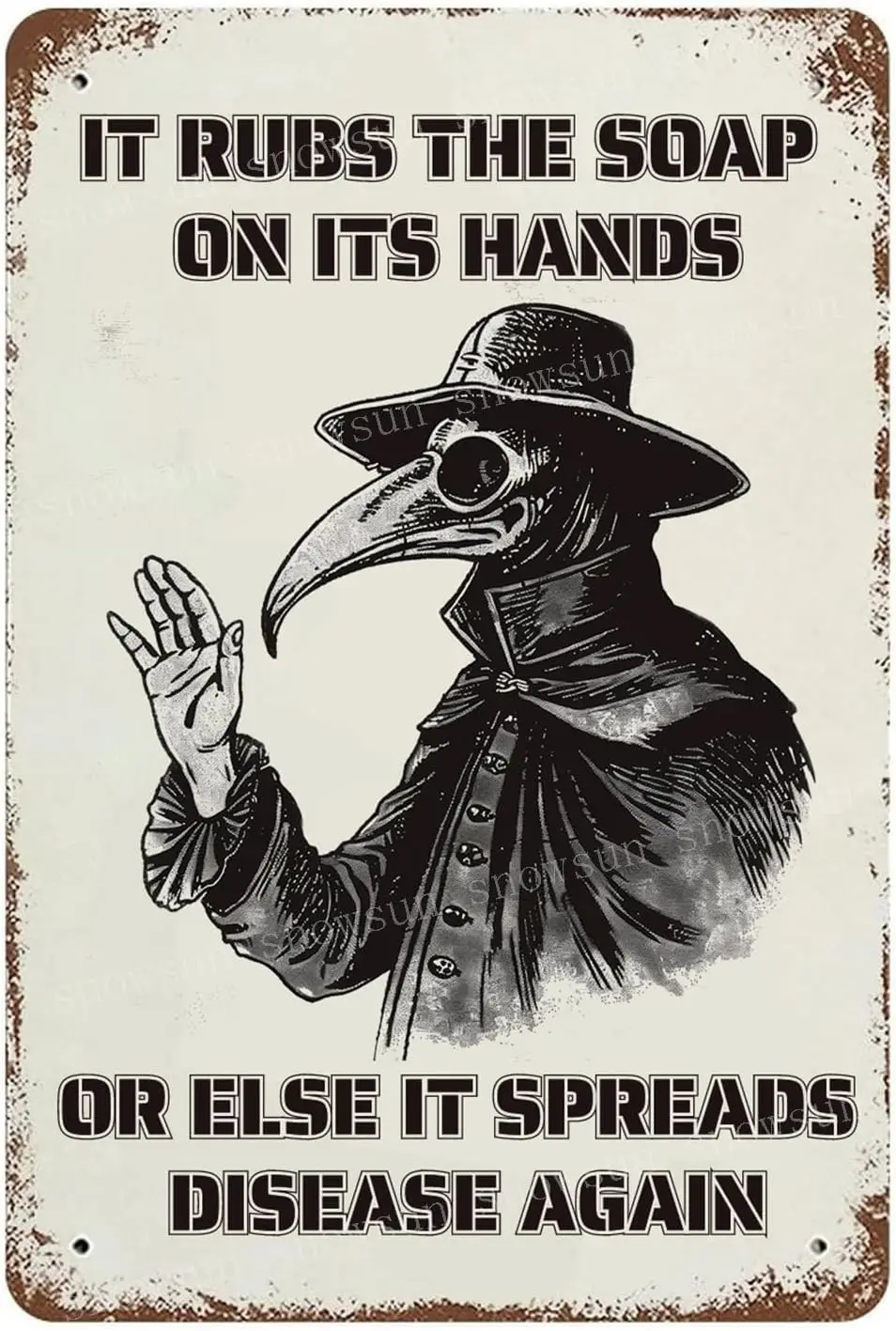 Snowsun Metl Tn Sgn Funny t Rubs The Sop On ts Hnds Rerto lumnum Vntge Gft для дома Ktchen Grden Yrd Wll Спальня Club Fr