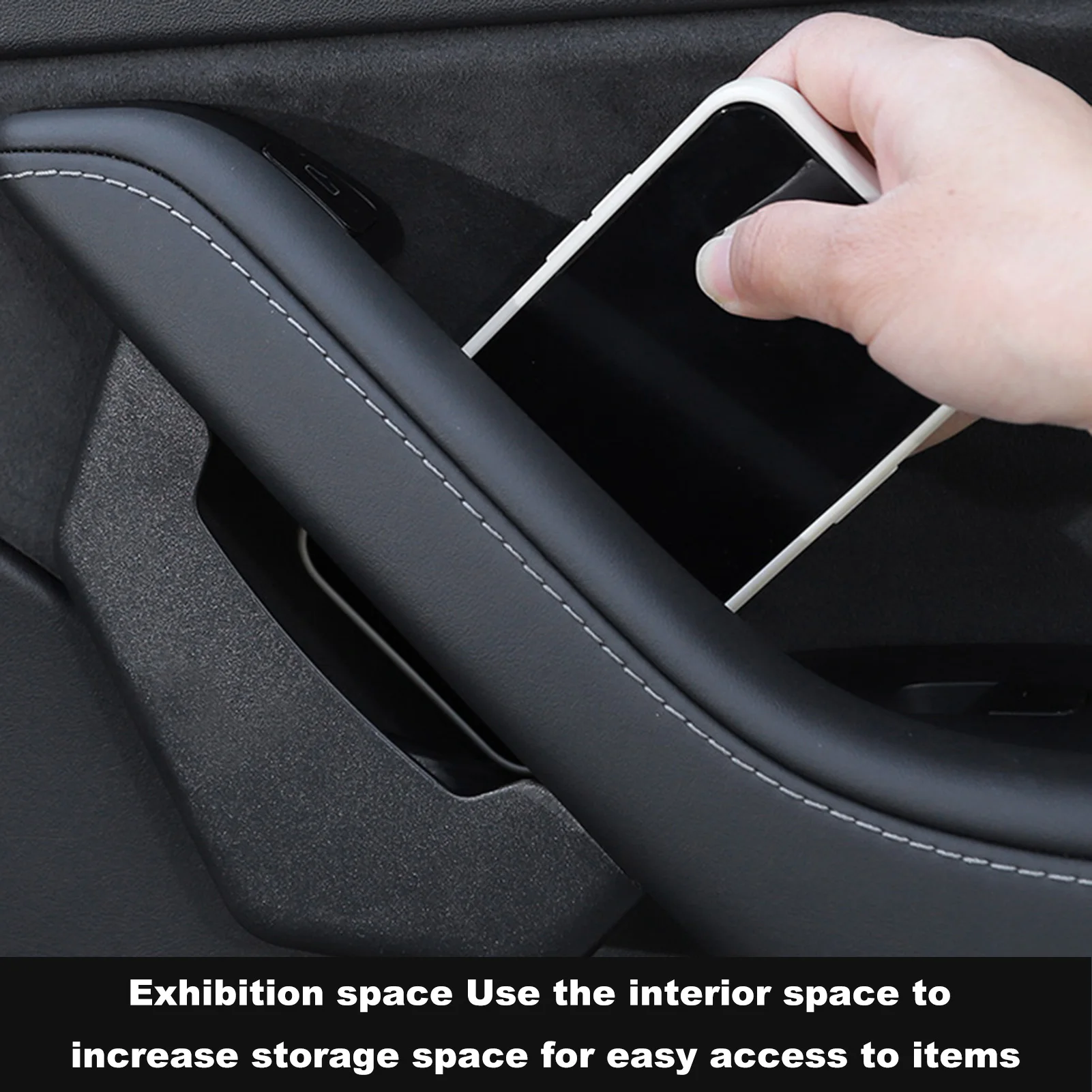 

4Pcs Door Handle Armrest Storage Box Container Holder Tray Car Organizer Accessories Car Styling ForTesla Model 3/Y