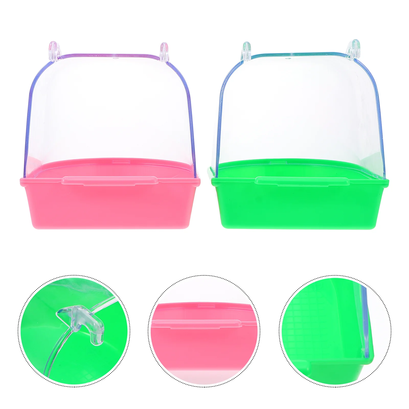 

Bird Bath Cage Parrot Parakeet Bathing Cages Parakeets Hanging Pet Basin Budgie Baths Supplies Bowl Cockatiel Bathtub