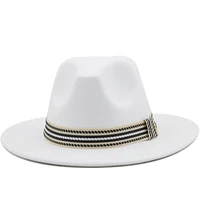 hats for women luxury fedora hat women panama solid wide brim winter men hat vintage black white formal wedding sombrero hombre