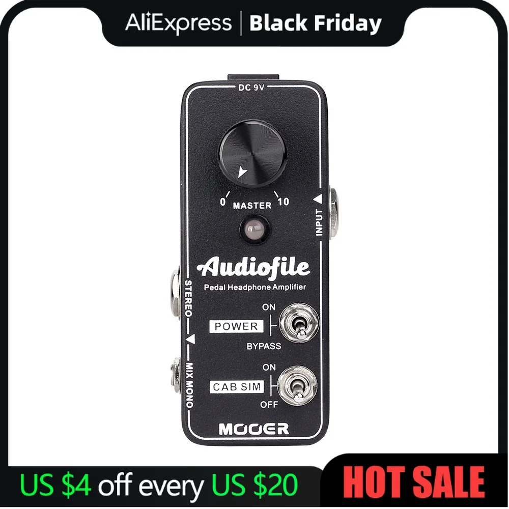 

MOOER Audiofile Headphone Amplifier Guitar Effect Pedal True Bypass Built-in Analog Speaker Cabinet Simulation Guitar Pedal