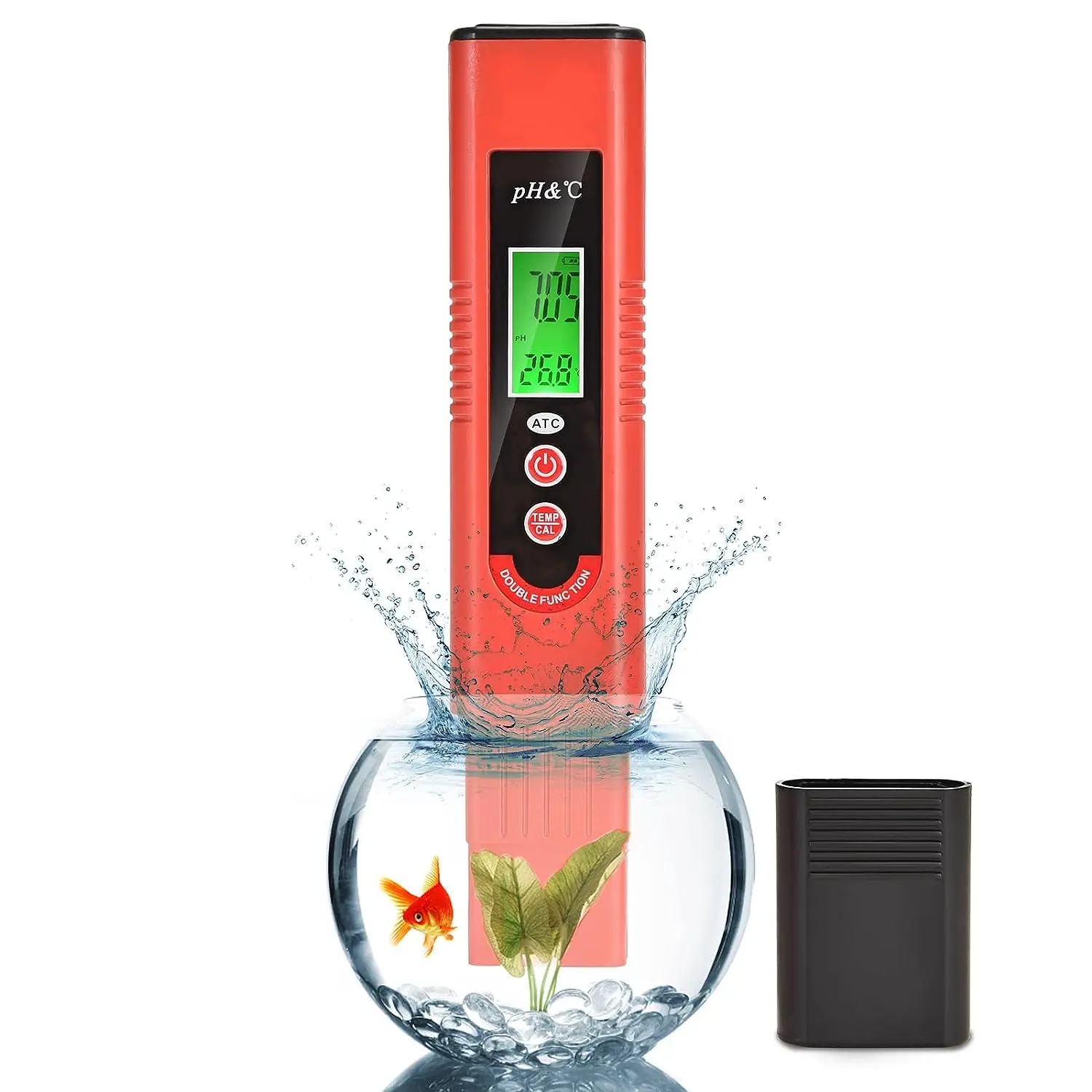 

Измеритель PH/температуры 2 в 1, трехцветный ЖК-дисплей, диапазон измерения ATC 0-14 PH для бытового питья, бассейна и аквариума