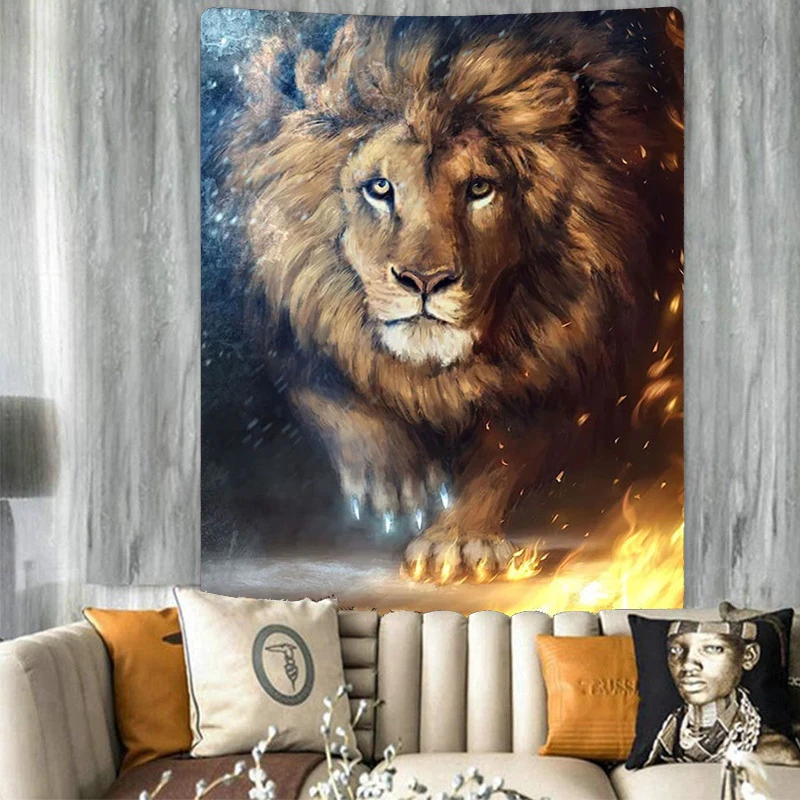 

Lion Tapestry Animal Tapestry Wall Hanging Wall Rugs Dorm Decor Client Room Wall Art Home Decoration Lion