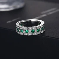 2022 vintage band female finger ring full dazzling greenwhite cubic zirconia delicate accessories for women party jewelry hot