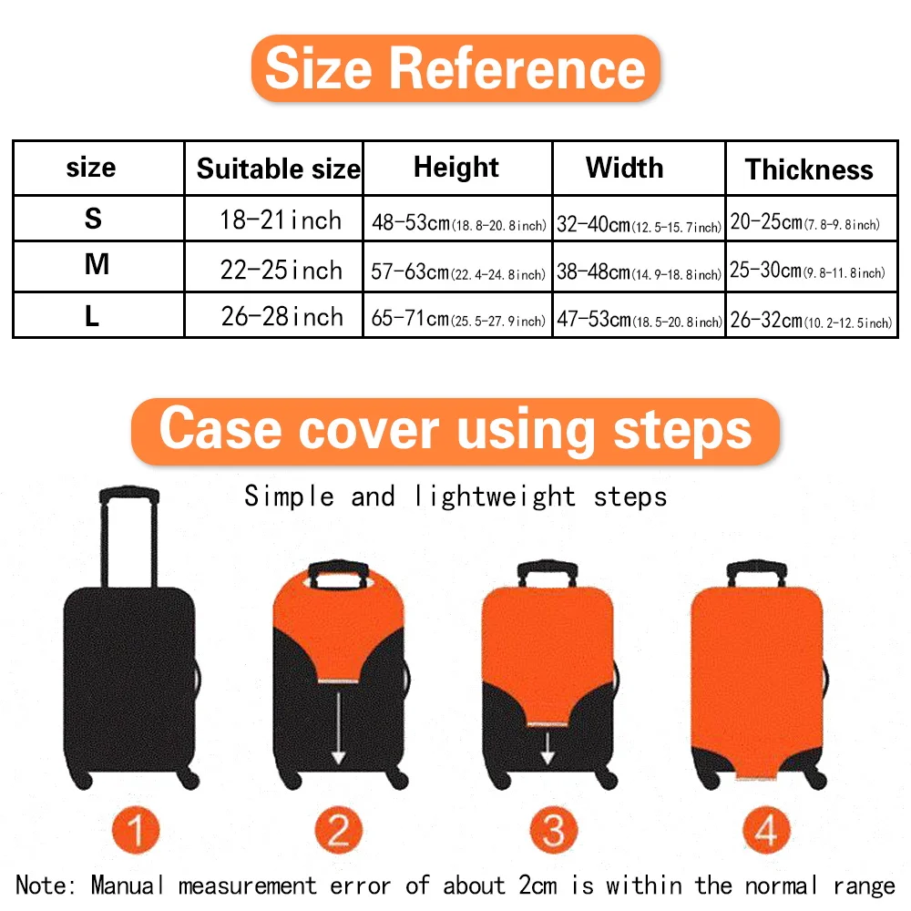 New Luggage Protective Cover Flower Letter Print Travel Suitcase Cover Elastic Dust Cases for 18 To 28 Inches Travel Accessories