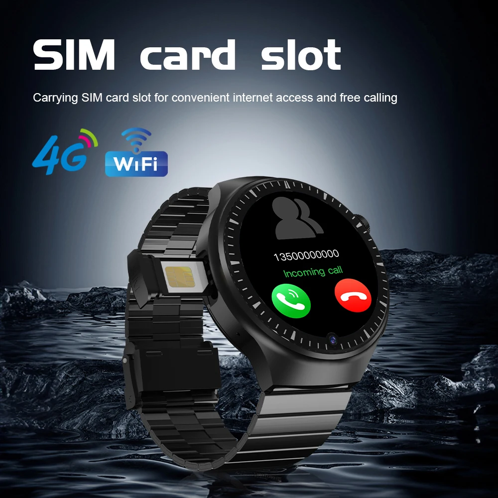 Фото Смарт-часы KOM11 4G Android с большим экраном, Wi-Fi, 4G-звонками, камерой, SIM-картой, 2+32 ГБ, Google Play, часы-трекер для фитнеса №2