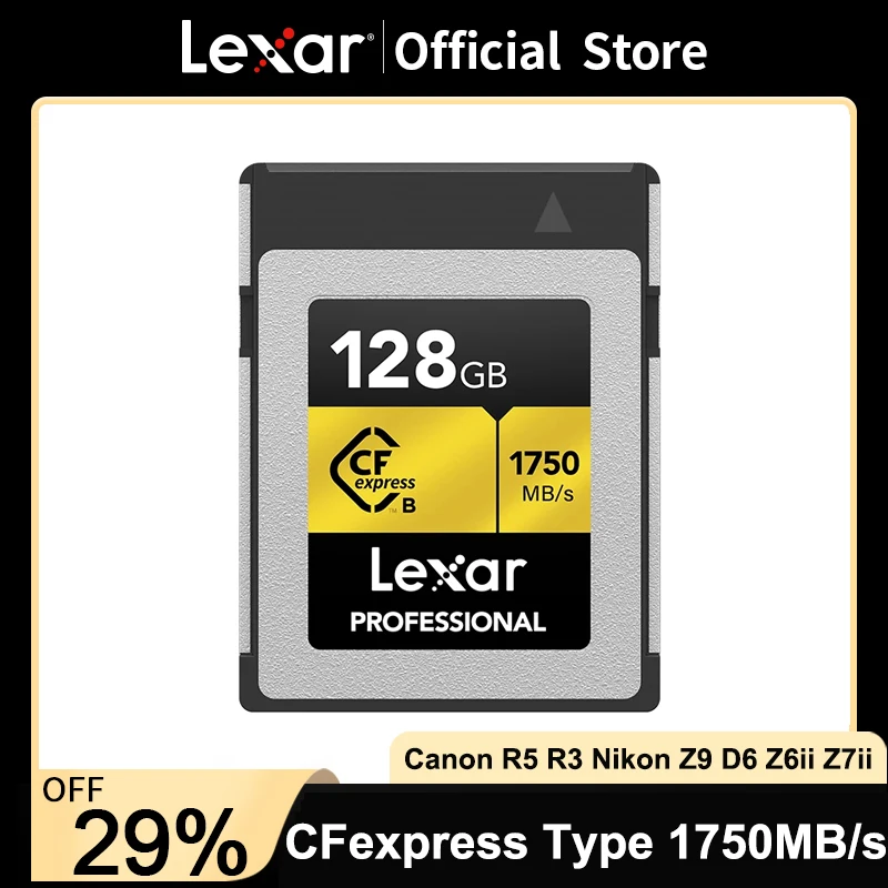 

Lexar CFexpress Type B Card 64GB 128GB 256GB 512GB CF Express Digital Memory Card for Digital SLR Camera RAW 4K/8K Video