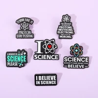 i love science enamel pin i believe in science letter metal badge for backpack funny line decoration lapel pin for friends gift