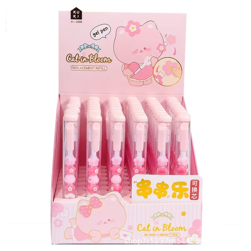 Фото 24PCS/ лот CREATIVE SAKURA CAT PRESS GEL PEN CUTE 0.5 мм нейтральный PEN SCHOOL WRITING SUPPLIES рекламный подарок №2