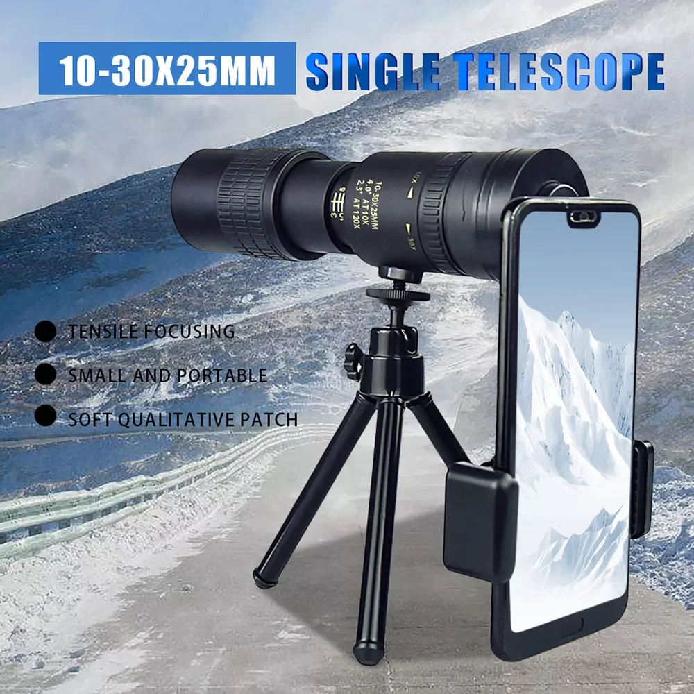 Monocular Telescope Upgraded Tripod Hand Strap - High Power Monocular With Clear Low Light Vision For Star Watching Hunting