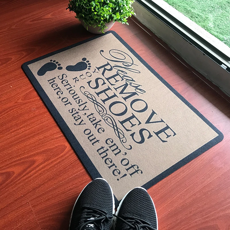

Забавный коврик с надписью, Придверный коврик, коврик для входного пола, раньше, пожалуйста, снимите обувь, уличные резиновые дверные коврик...