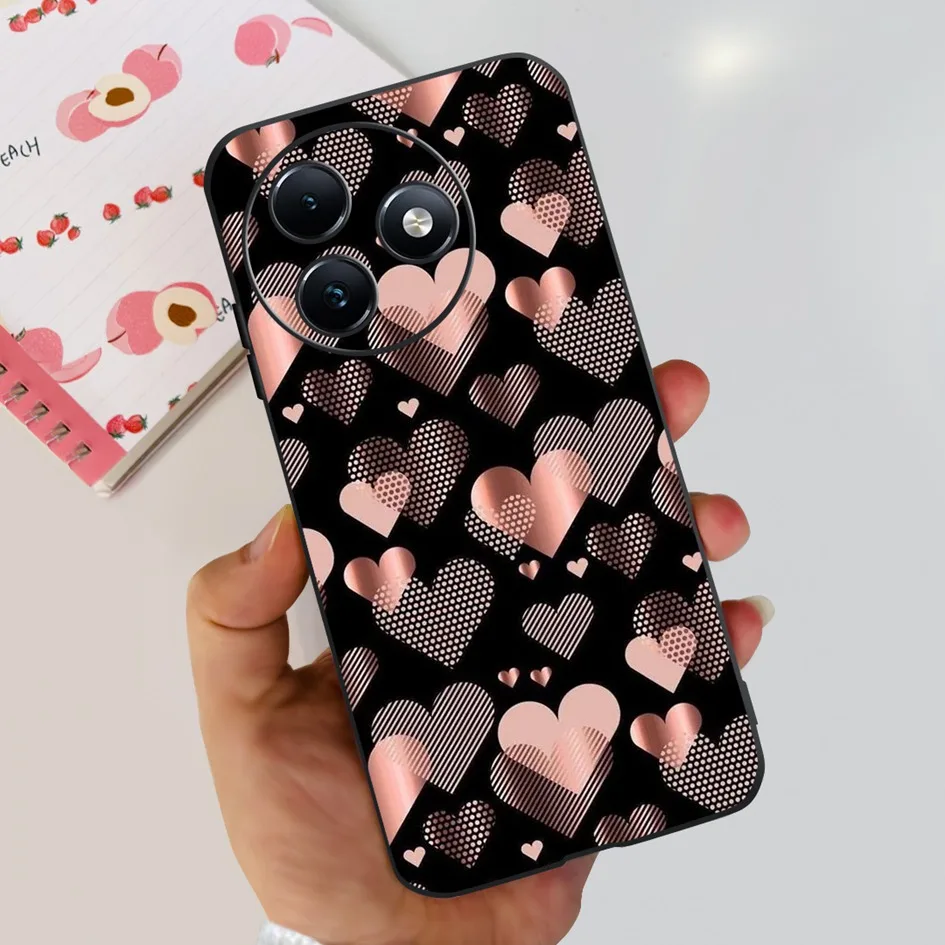 For Cover Itel S24 Phone Case Cute Cat Dinosaur Cartoon Soft Black Silicone Protective 2024 S667LN S 24 Cases