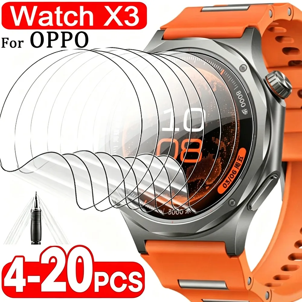 Фото Гидрогелевая пленка HD для OPPO Watch X3, прозрачная, с полным покрытием, мягкая защитная пленка из ТПУ для смарт-часов X3, защита от царапин №1