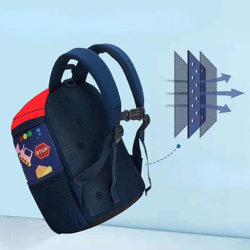 Popular Girl Boy Cartoon Candy Car Anti Lost Kindergarten Small Schoolbags 2022 New Children Waterproof SBR Bucket Backpacks Hot