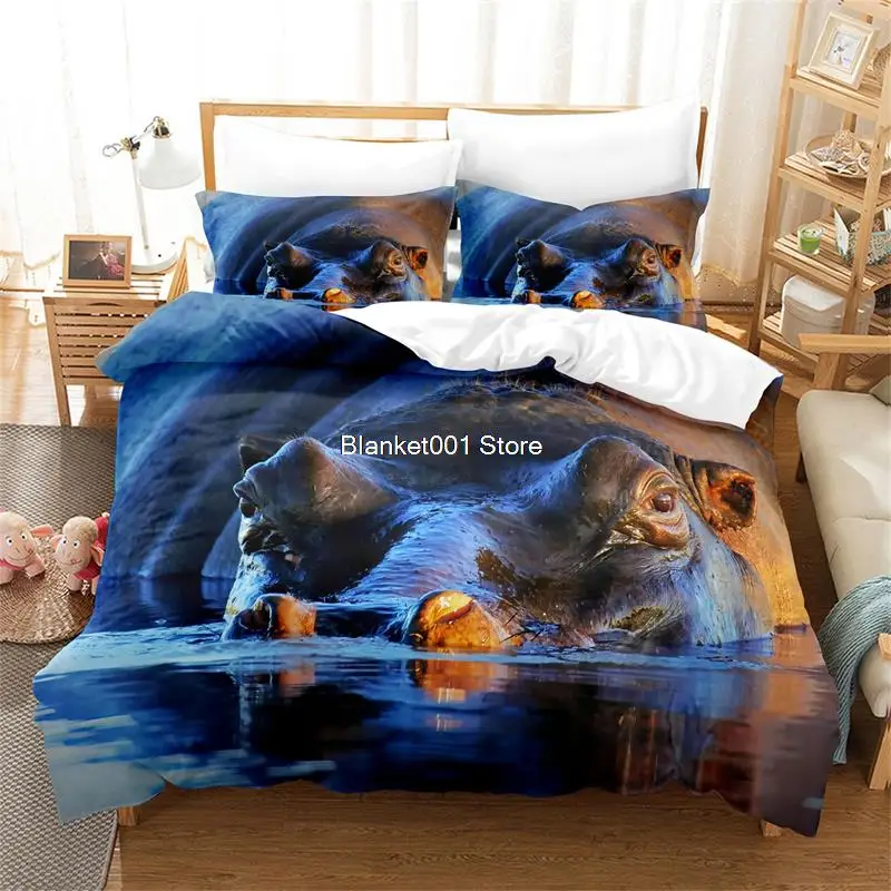

Hippo Design Bedding Set Duvet Cover Set 3d Bedding Digital Printing Bed Linen Queen Size Bedding Set Fashion Design