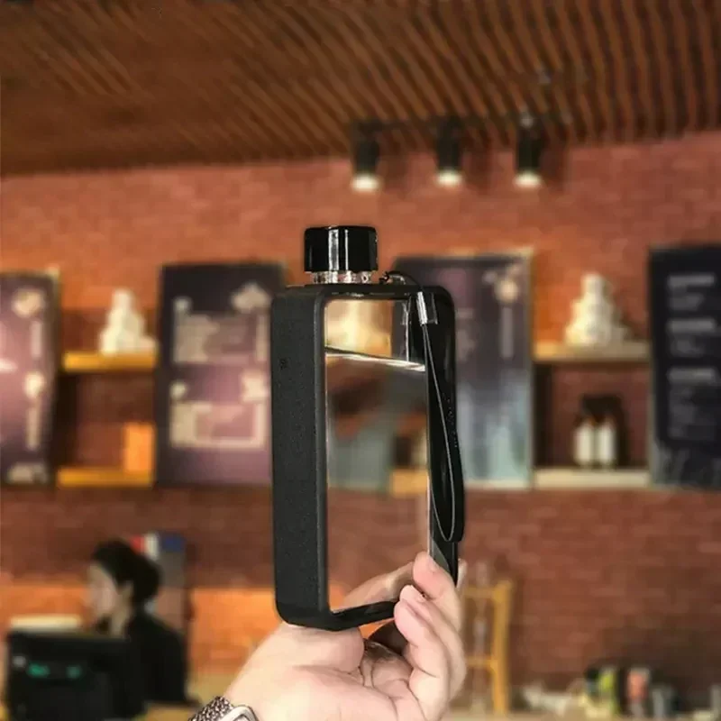 380 мл спортивная бутылка для воды портативная дорожная плоская квадратная чашка