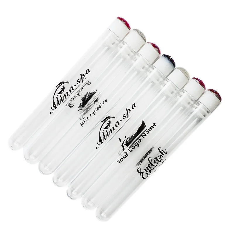 50/100Pcs Customized Eyelash Brush Tubes Custom Logo Rose Drill Head Reusable Eyebrow Brush Tube Eyelash Extension Applicator
