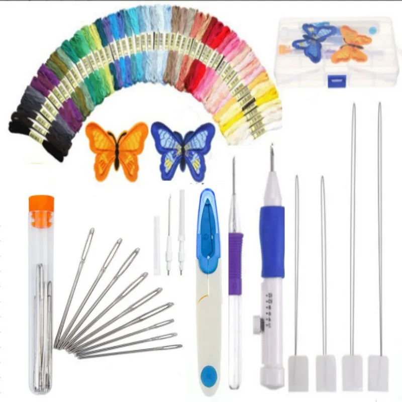 

DIY Magic Embroidery Pen Set Punch Needle Kit Stitching Tool Set Apparel Sewing Weaving Patch Knitting Tool Sewing Accessories