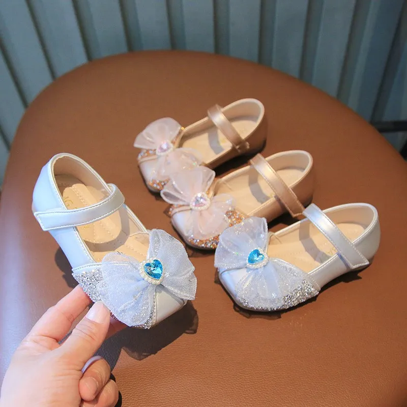 

COZULMA Spring Autumn Kids Girls Elegant Glitter Princess Casual Shoes Children Girls Non-Slip Fashion Flats Size 21-30