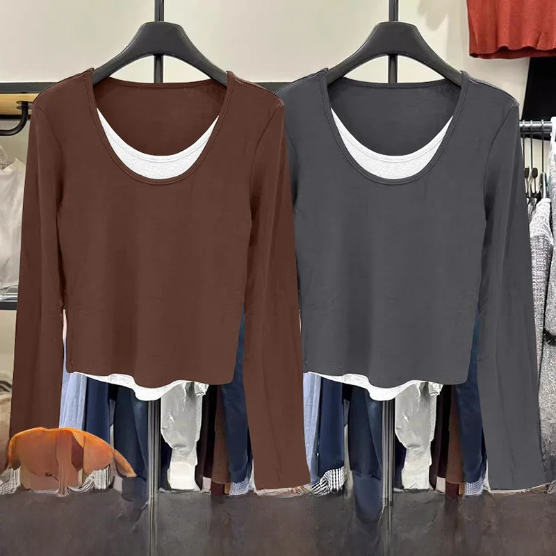 2024 Новая нижняя рубашка женская внутренняя одежда осень и зима облегающая