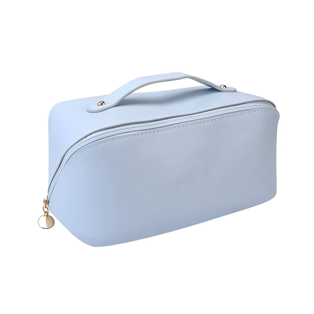 

PU Waterproof Storage Bag - Durable Zip Separate Compartments Multiple Colors PU Leather Makeup Bag