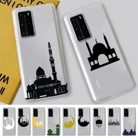 fhnblj muslim mosque moon phone case for huawei p 20 30 40 pro lite psmart2019 honor 8 10 20 y5 6 2019 nova3e