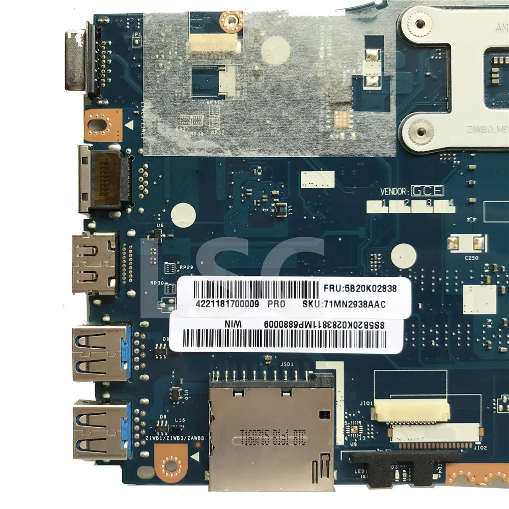 SZWXZY для Lenovo B50-80 материнская плата ноутбука FRU 5B20K02837 5B20K02738 I3-5020U CPU LA-B092P 100% рабочий |