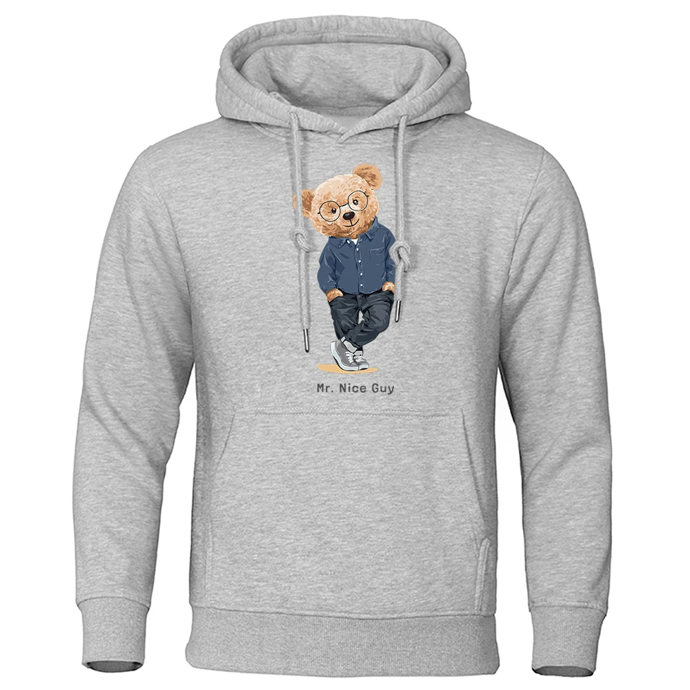 Джентльменские толстовки с принтом Mr. Bear Nice Guy мужские повседневные уличные