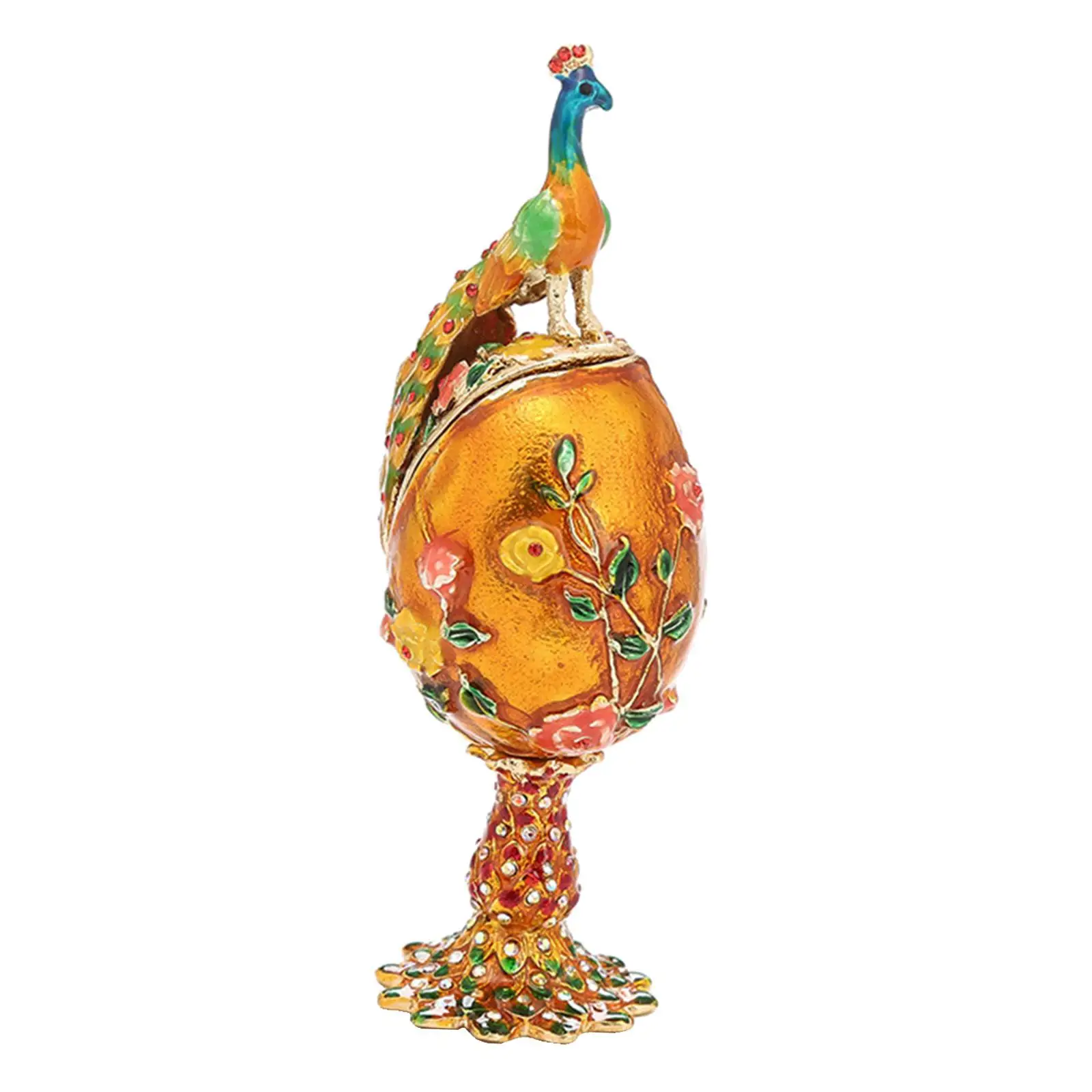 

Hand Painted Peacock Figurine Metal Handicraft for Office Desktop Decoration