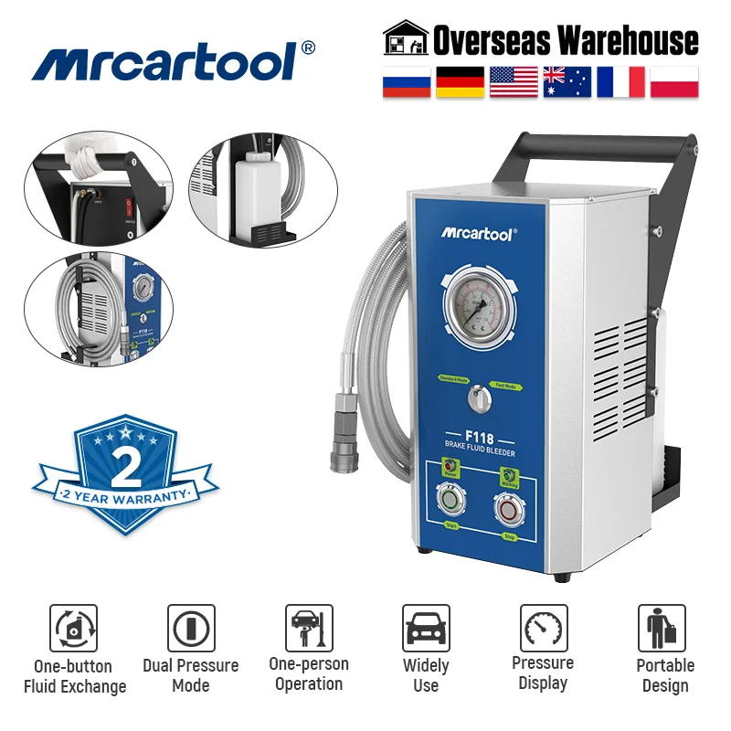 

MR CARTOOL F118 Car Oil Changer Machine Brake Oil Extractor Pulsating Brake Fluid Bleeder Pump Extractor Brake Fluid Changer