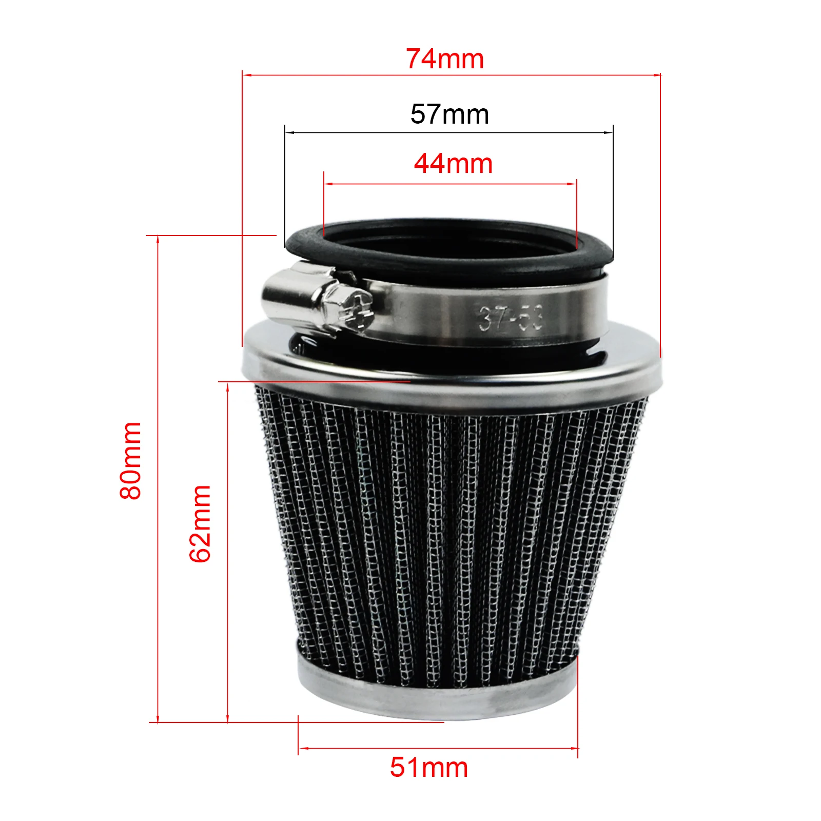 Универсальный мотоциклетный воздушный фильтр 35/38/42/44/50/54 мм с грибовидной