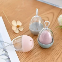 pad egg shape box mildew proof easy to carry display storage case powder puff drying holder cosmetic puff makeup sponge