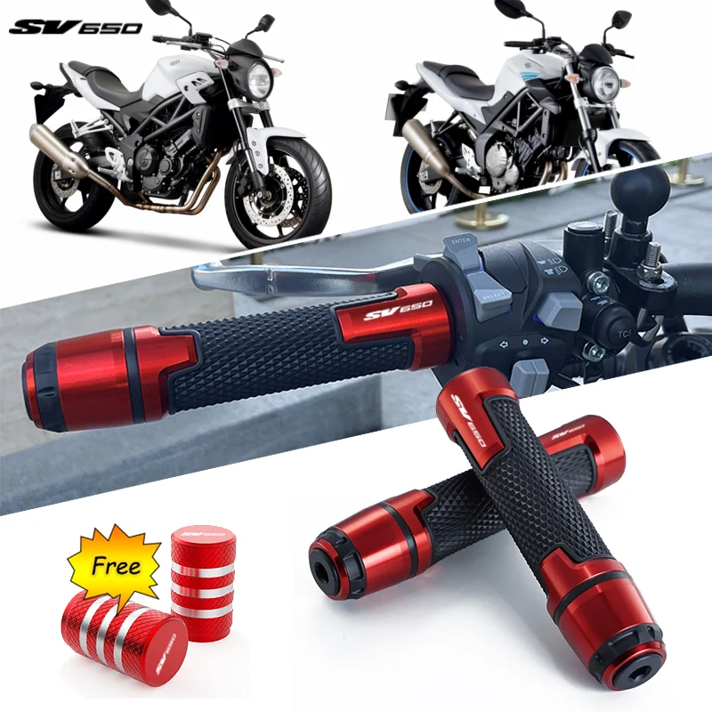 

SV650 LOGO For SUZUKI SV650 sv 650 2022 2023 Motorcycle Accessories CNC Anti-Slip Handlebar Grips Ends Handle Cap Hand Bar Plug