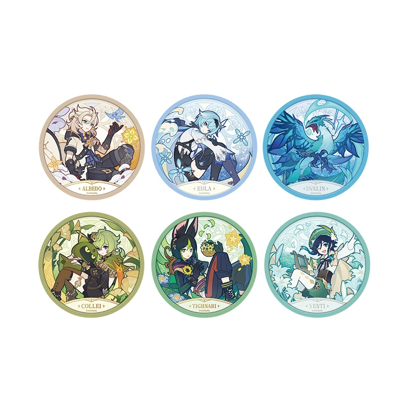 

Anime Game Genshin Impact The Breath Of Windflower Cosplay Acrylic Quicksand Coasters Shake Official Decor Creative Fans Gift