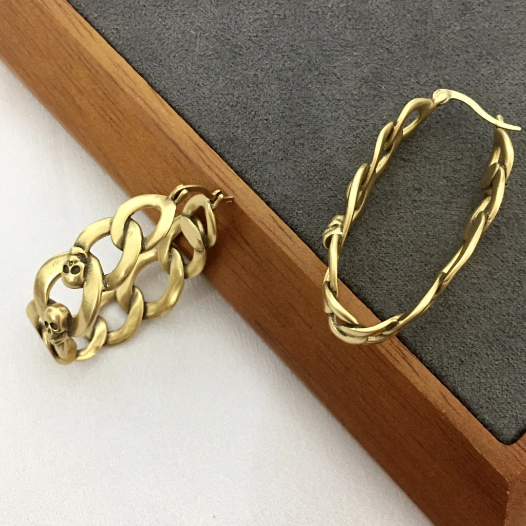 

Европейские винтажные дизайнерские брендовые золотые и серебряные серьги-кольца, женские роскошные украшения на Хэллоуин