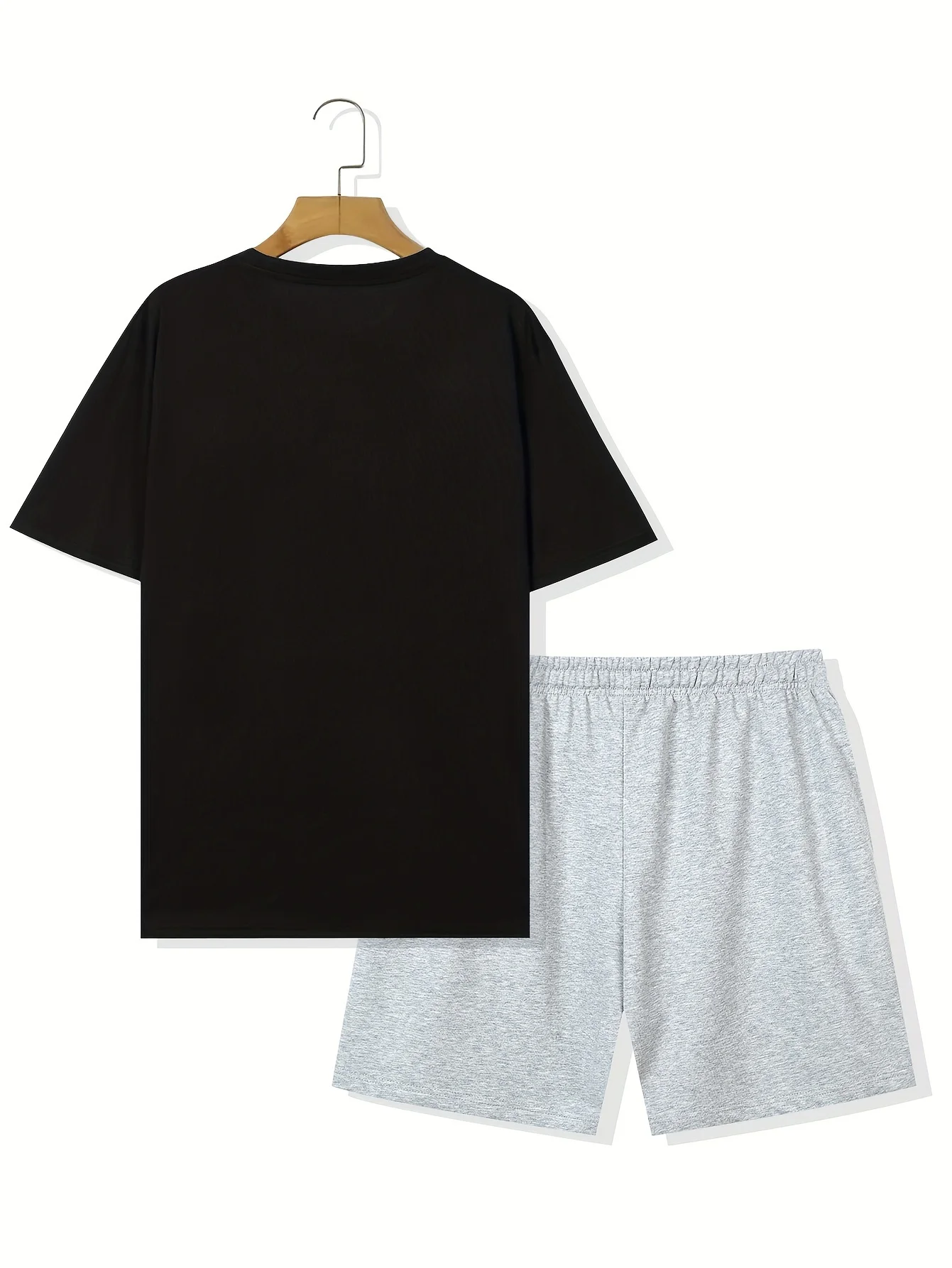 Мужская футболка с коротким рукавом и шорты на шнуровке принтом