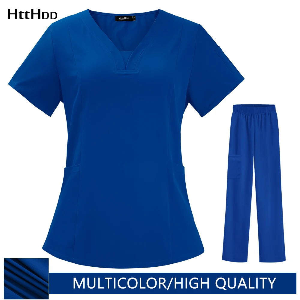 

Хирургические высококачественные скрабы для кормления, костюм, модный стоматологический экзамен, 10 цветов, короткий рукав, дышащая эластич...