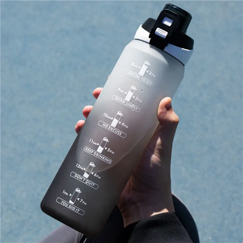

Reusable Bicycle Fitness Hot Water Bottle Sport 1000ml Portable School Plastic Gallon Water Bottle Drinking Gourde Drinkware