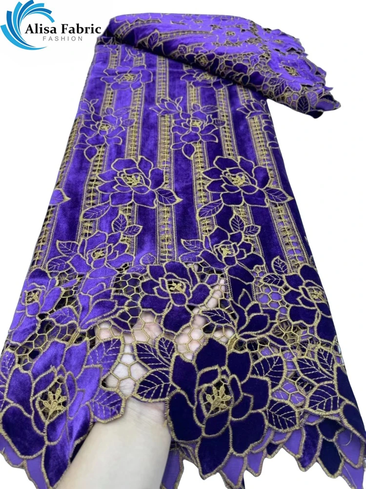 Новинка 2024 изящная мягкая вышитая бархатная кружевная ткань лучшего качества 5