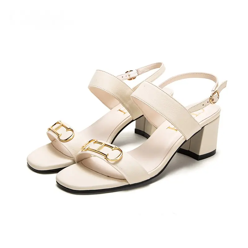 Сандалии женские на среднем каблуке босоножки с тонким ремешком повседневная